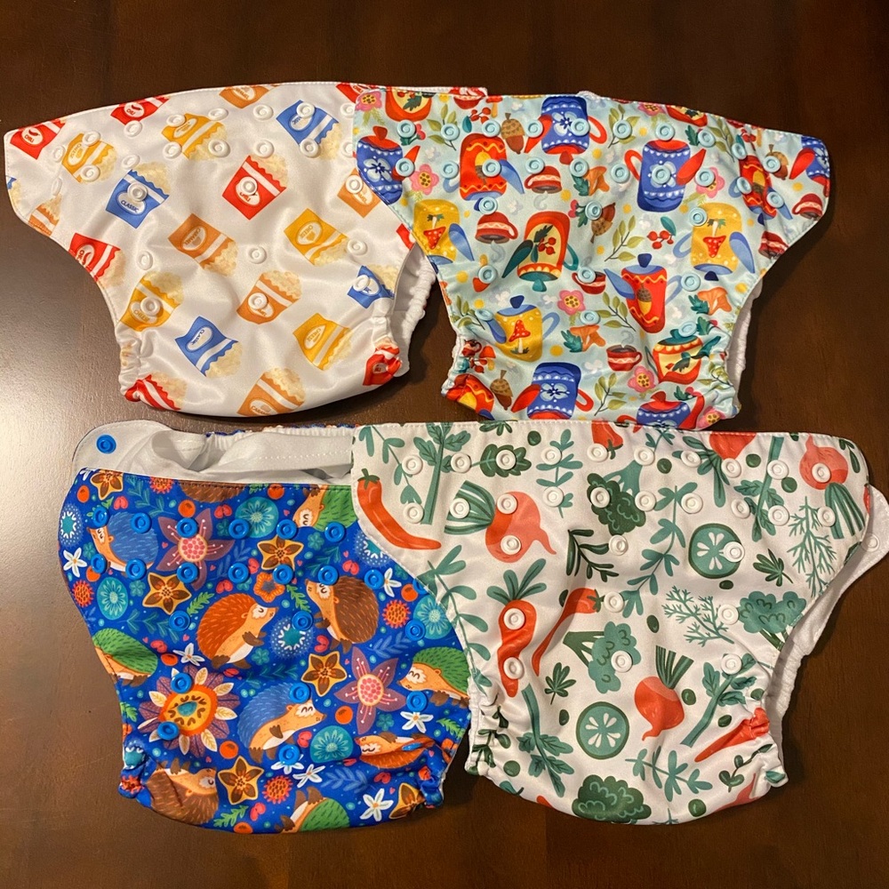4 Mama Koala Pocket Cloth Diapers EUC
